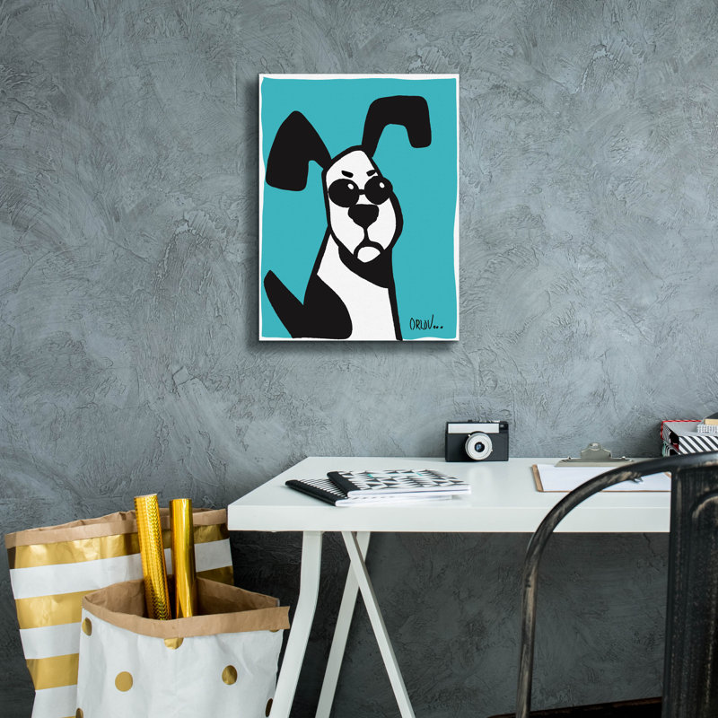 «Dog On Blue» par Irena Orlov, H 16 po x l 12 po x P 0,75 po 