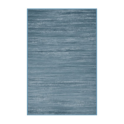 Machine Washable Solid Blue Area Rug