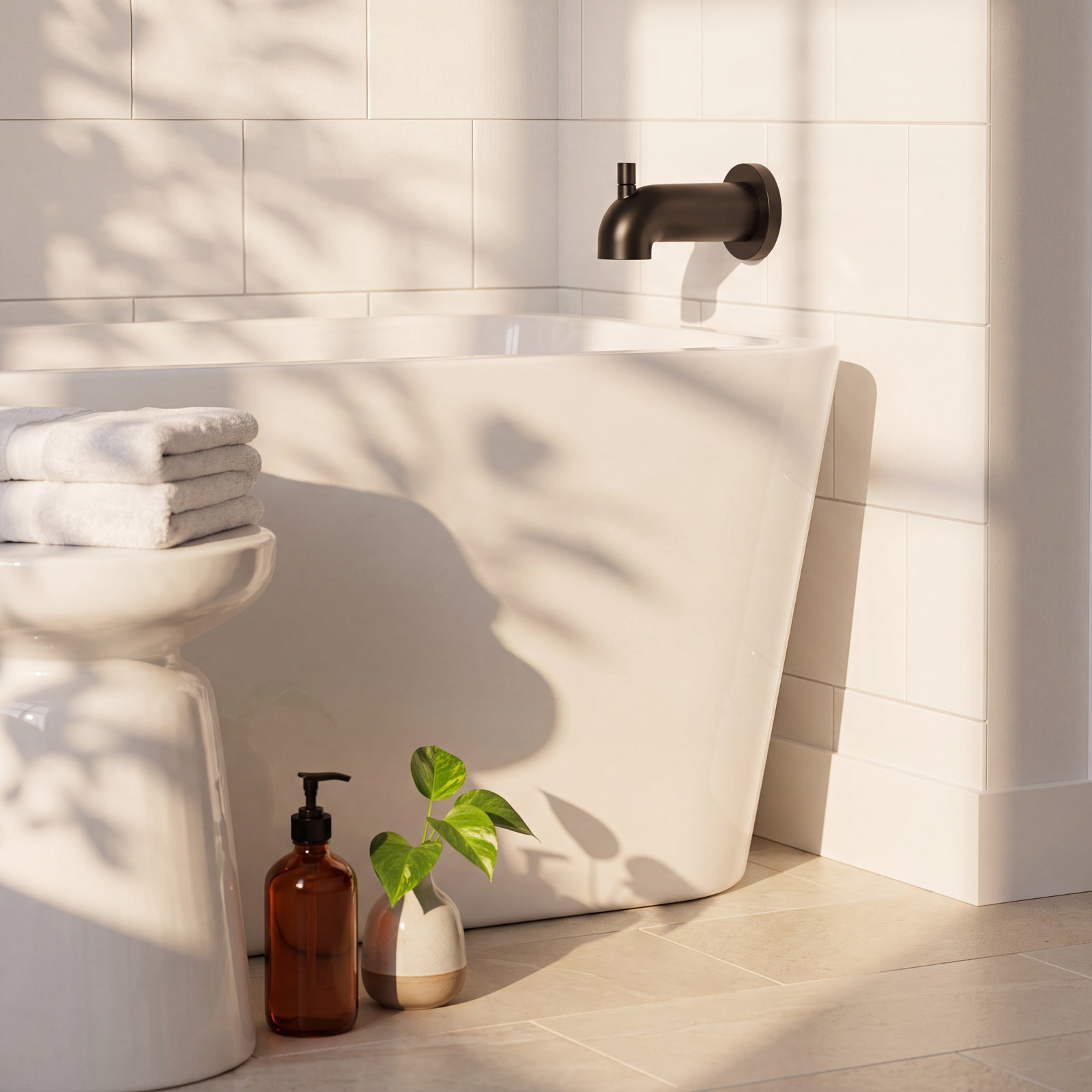 Trinsic Wall-Mounted Tub Spout with Diverter, Matte Black