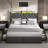 Full Size Upholstered Bed Frame with 4 Drawers, Bed with Storage Headboard, Charging Station and LED Lights-1420394766