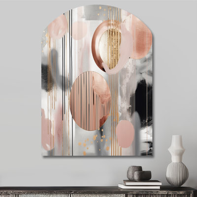 Flinn - Asymmetrical Abstract Modern Shapes Transitional Metal Wall Art, Arch Metal Wall Sculpture Print
