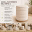 Pouf de rangement cylindrique Tessa 40 cm (16 po) en lin, avec couvercle amovible et rangement dissimulé, beige-1807449039