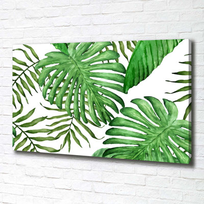 Tropical leaves 1 Piece Wrapped Canvas Wall Art