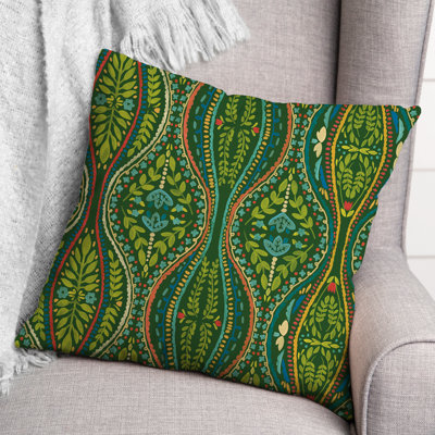 Floral Outdoor Reversible Throw Pillow