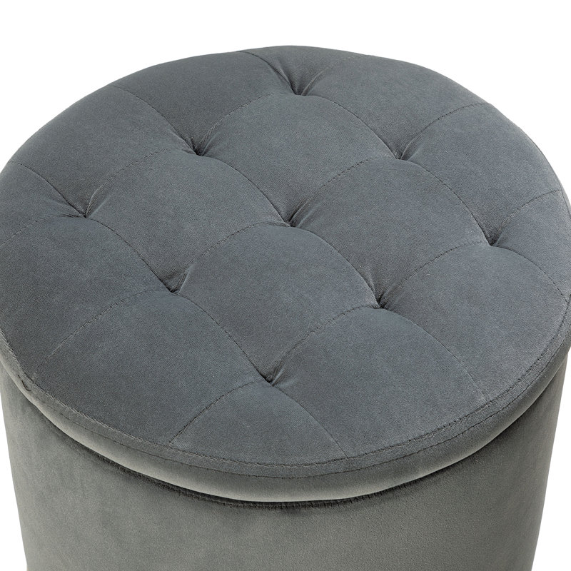 Conrado Upholstered Ottoman, Gray Velvet