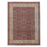 Hand Knotted Wool Oriental Area Rug in Plum And Ivory