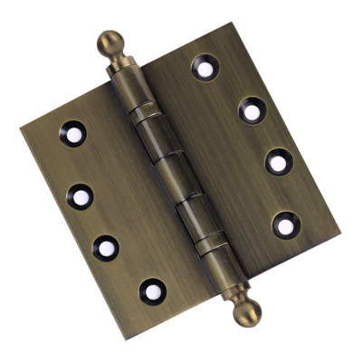 4.5" H x 4.5" W Solid Brass Ball Bearing Single Butt Door Hinge
