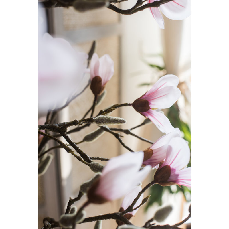 Faux Flowering Tree in Pot, 33.5" H x 21.6" W x 5" D