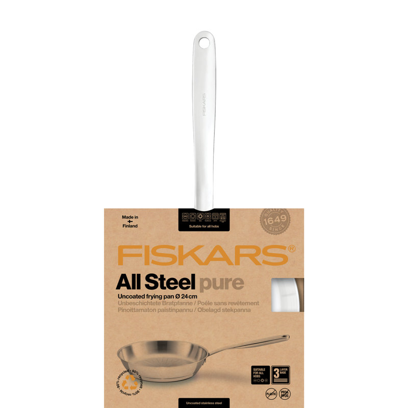 All Steel Stainless Steel Non-Stick Frying Pan, 9.45'' W