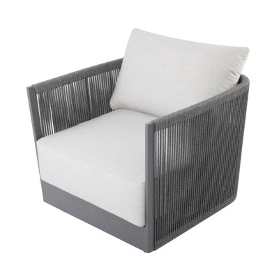 Elementi Outdoor Capri Powder-coated Aluminum Lounge Chair With Sunbrella® Cushions, Commercial Grade In Gray