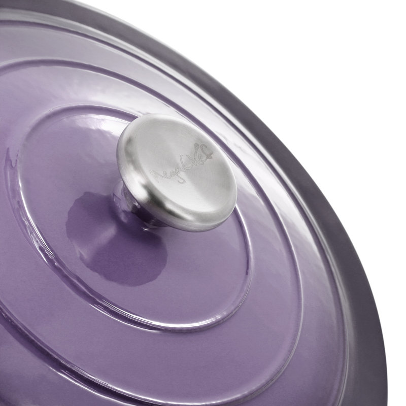 Casserole en fonte émaillée MegaChef, Mauve