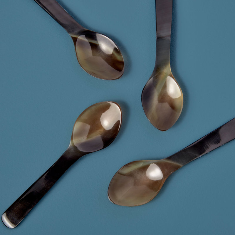 Ensemble de 4 cuillères à café de corne
