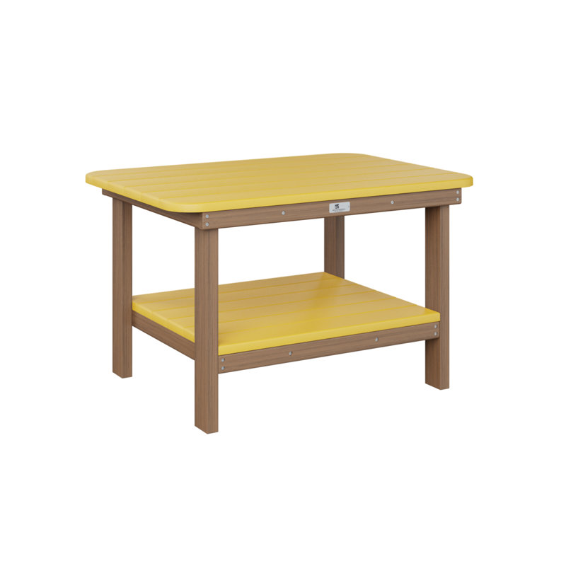 Outdoor Rectangle Coffee Table, Antique Mahogany, Sunburst Yellow