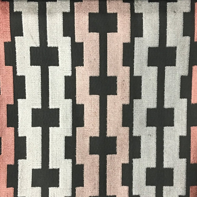 Revêtement en velours à motif géométrique Bardot-Piccadilly, Rosé