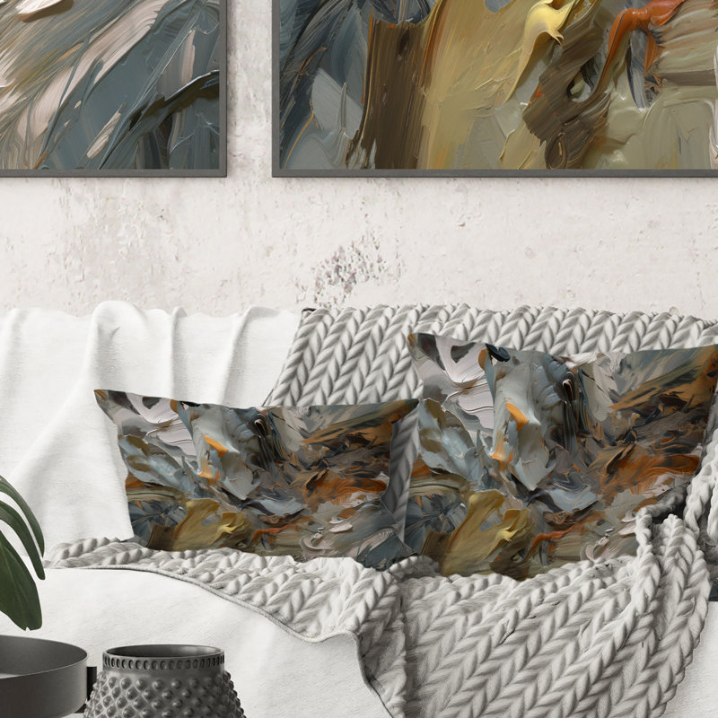 Autumn Jazz Abstract Expressionism - Coussin décoratif avec peinture abstraite