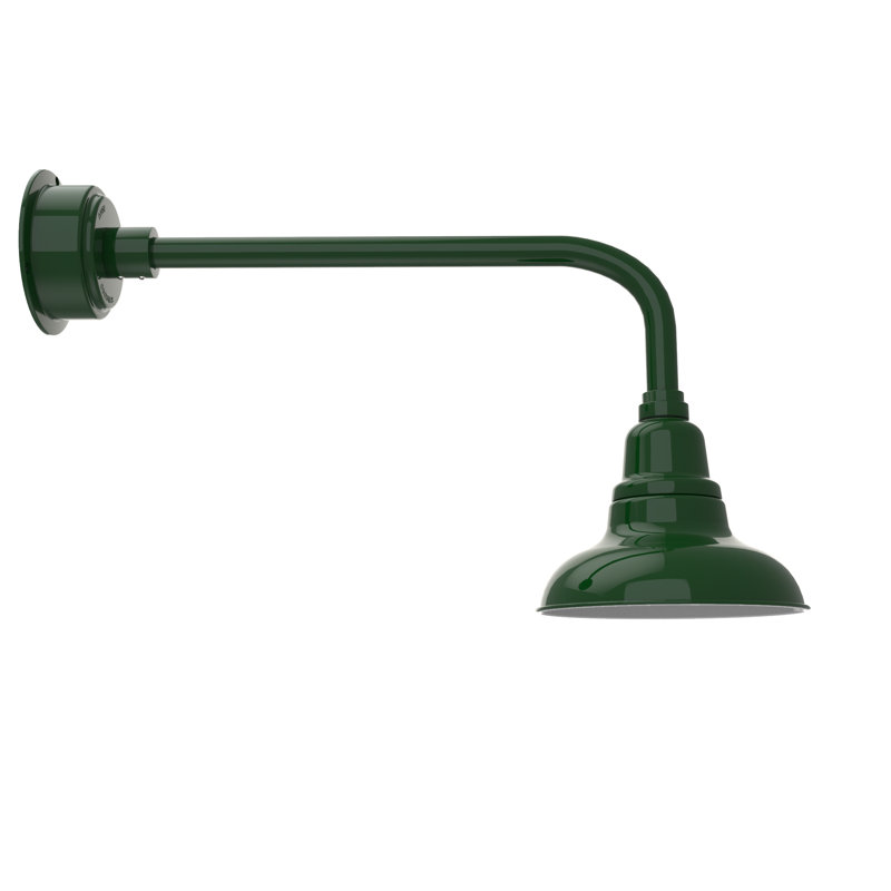 Luminaire de grange d’extérieur à del Idella, Vert rétro, H 14 po x l 8 po x P 34 po