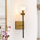 1 - Light Glass Globe Black And Gold Wall Sconce