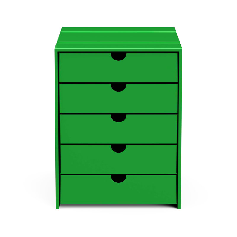 Classeur à 5 tiroirs avec classeur, Vert
