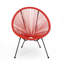 Chaises d'extérieur orange en A de 2, structure en acier avec finition noire, tissage pour siège confortable, chaise esthétique moderne 2 tissée et structure, relaxation optimale, apparence