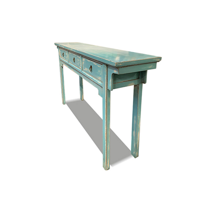 3 Drawers Console Table-Cyan
