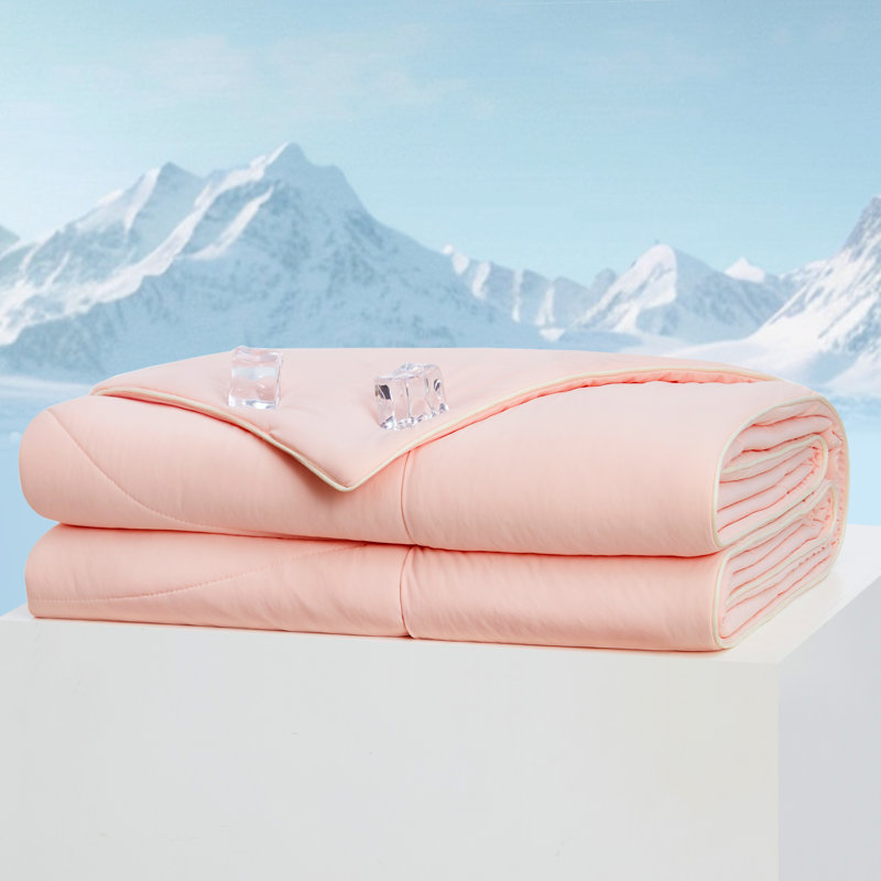 Soft Double Sided Bed Cooling Comforter for Hot Sleepers Night Sweats, Q-Max > 0.45, Pink, Throw