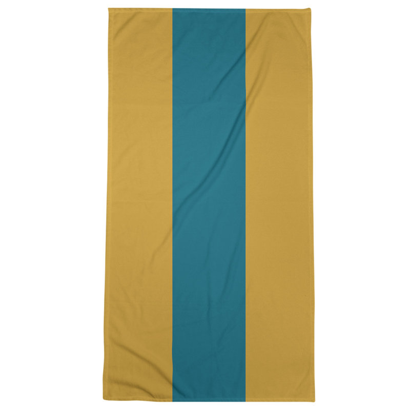 Beach Towel, Aqua/Gold