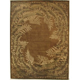 Super Tibetan hand-knotted Wool/Bamboo Silk Sage Area Rug