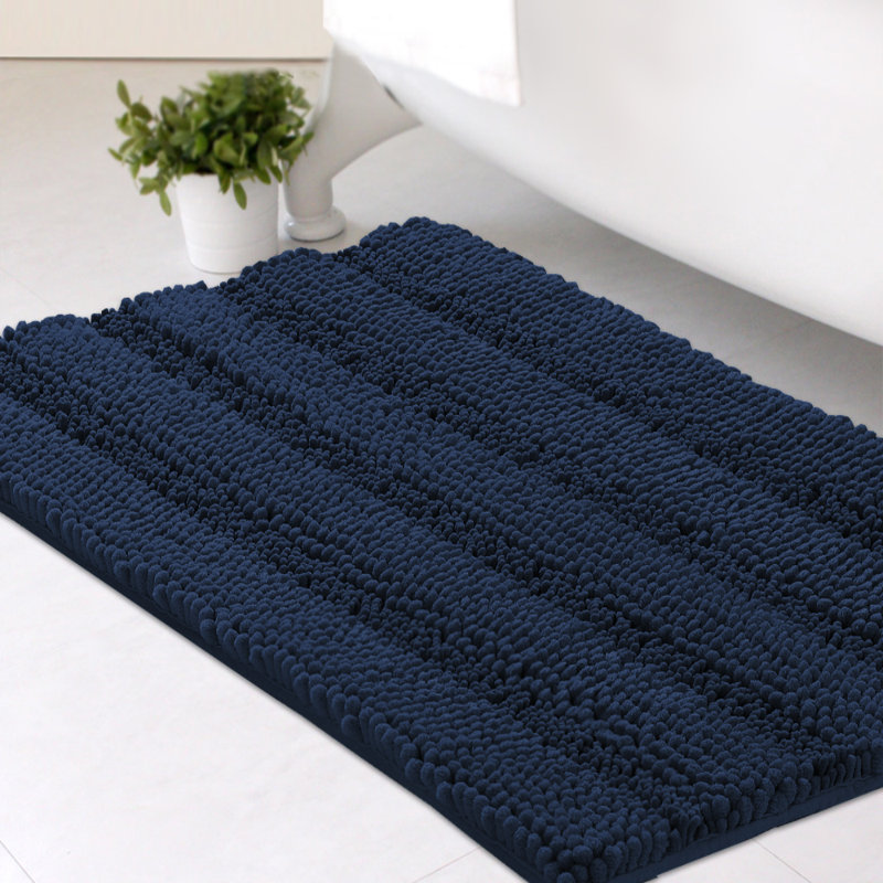 Tapis pour salle de bain Joaquin, l 20 po x L 32 po, Marine