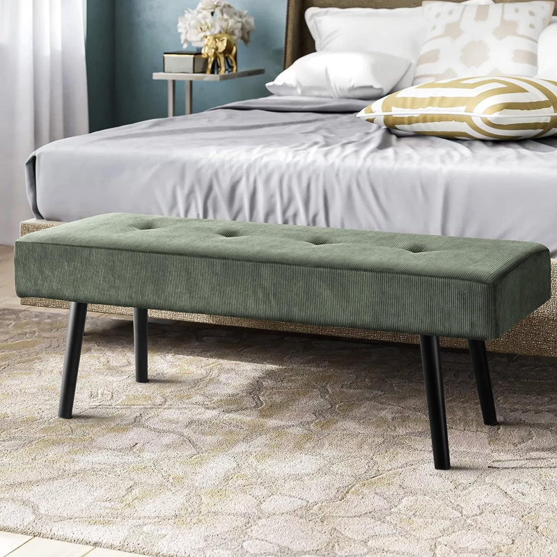 Banc rembourré 39,4 po Velours côtelé, Vert