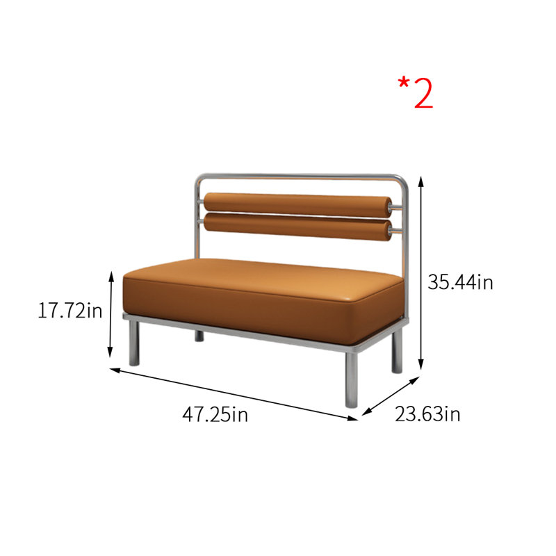 Banc rembourré en similicuir de style industriel Fashion Cafe