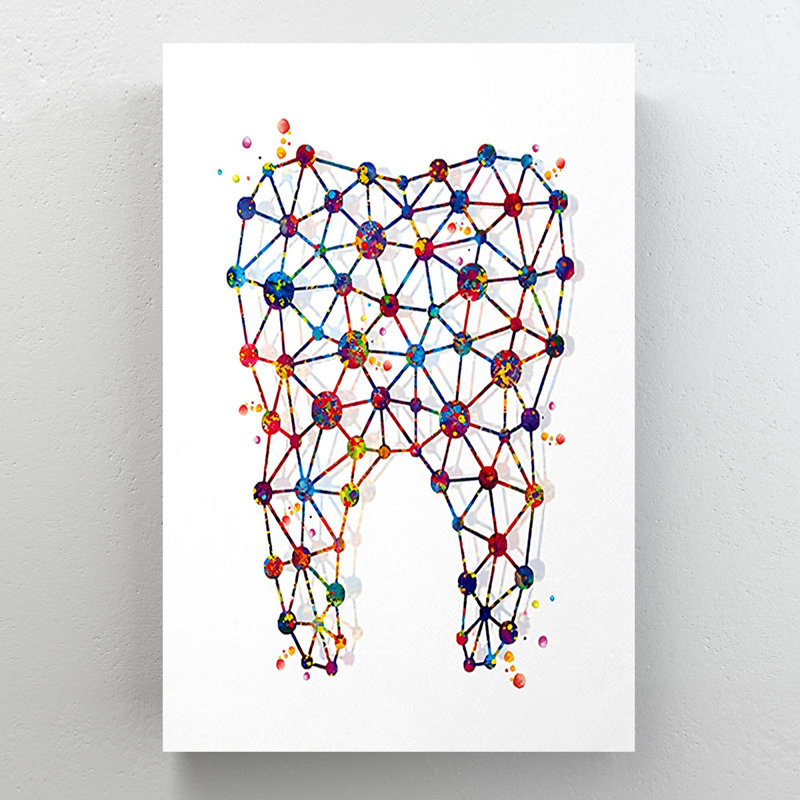 A Colorful Tooth - 1 pièce, impression sur toile tendue, H 14 po x l 11 po x P 2 po