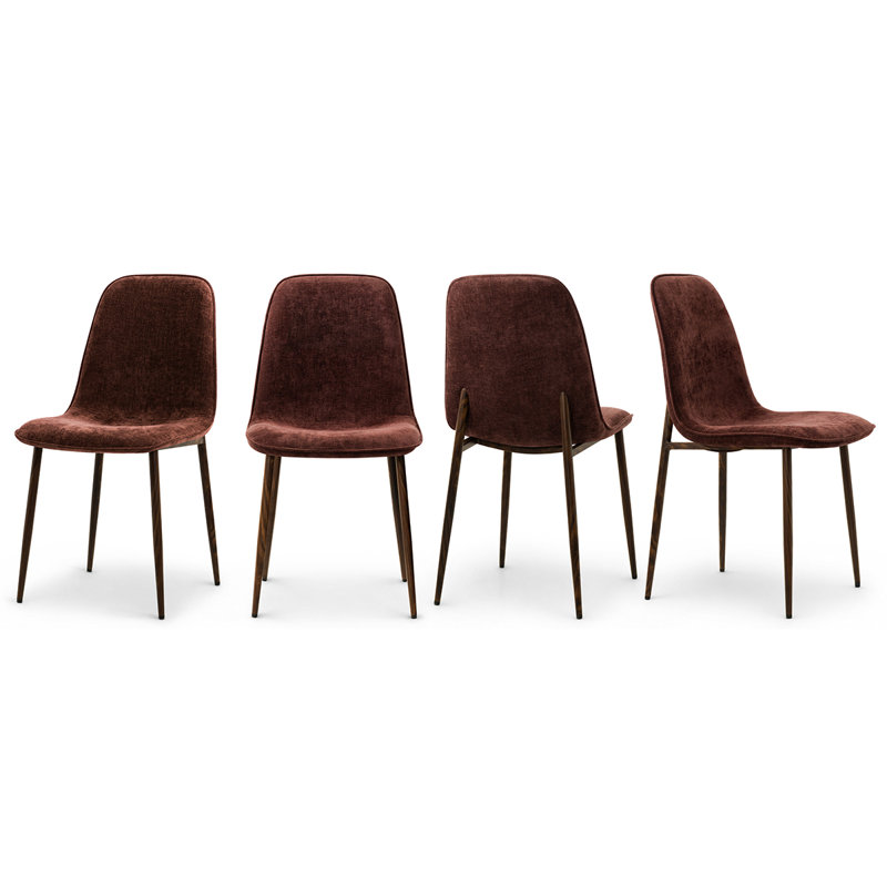 Chaise d'appoint rembourrée avec pieds en métal Jozwiak, Vin