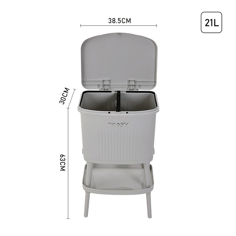 Polyvinyl Chloride (PVC) Swing Top Waste Bin, 63cm H x 38.5cm W x 30cm D, 21  Litres