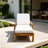 Acacia Wood Outdoor Chaise Lounge With 5-Level Adjustable Backrest, All-Weather Patio Recliner For Garden, Balcony & Poolside-1772665577-1772665582