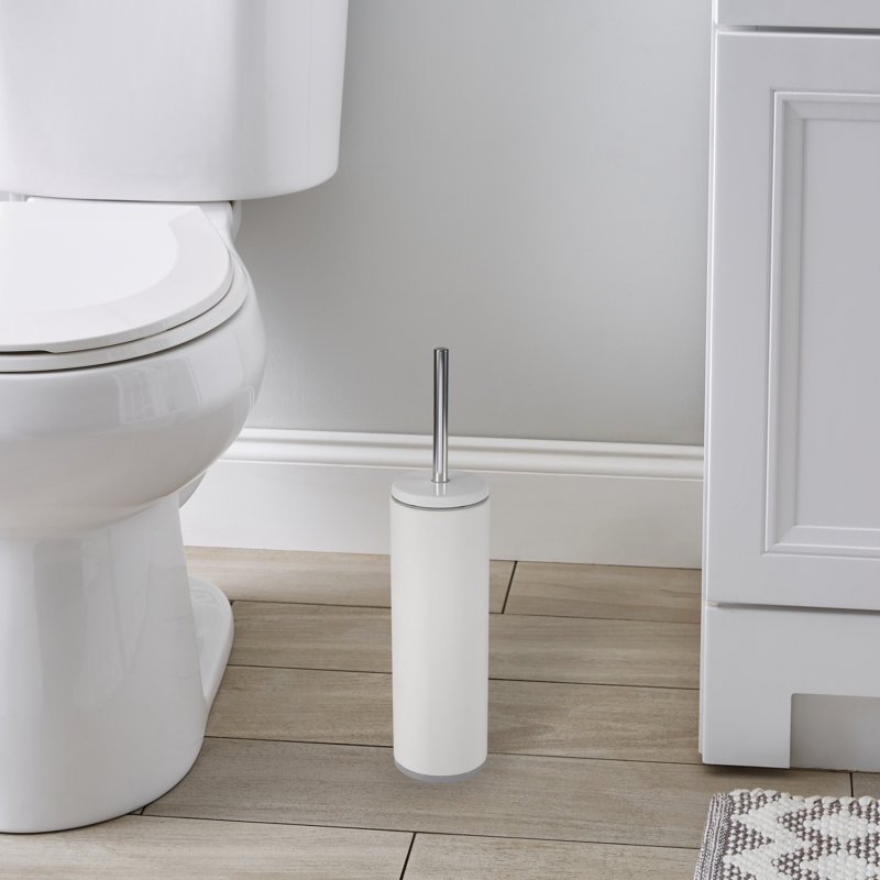 Bath Bliss Metal Toilet Brush And Holder, White