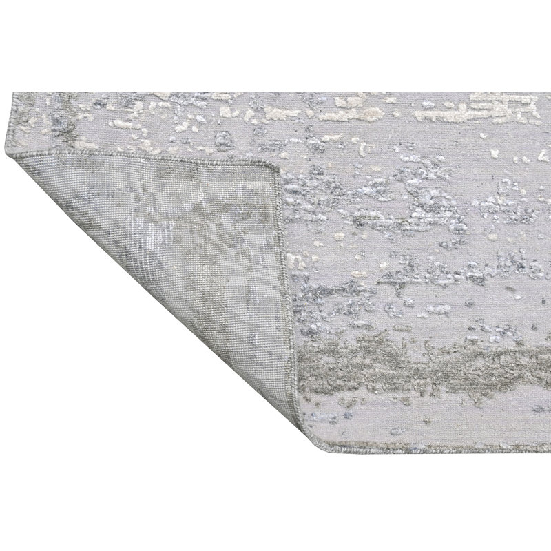 One-of-a-Kind Rectangle 2'11" x 5'1" Area Rug in Silver/Black/Gray/Ivory