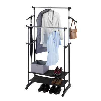 89.5cm Adjustable Rolling Clothing Rack