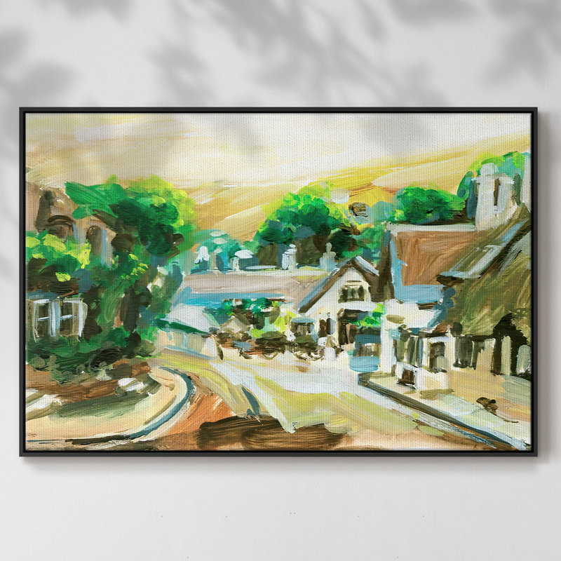 Spring Village II, reproduction d'art sur toile, H 27 po x l 41 po x P 2 po, Noir