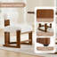 Chaise de salle à manger rembourrée en bois massif (ensemble de 2)-1627710829