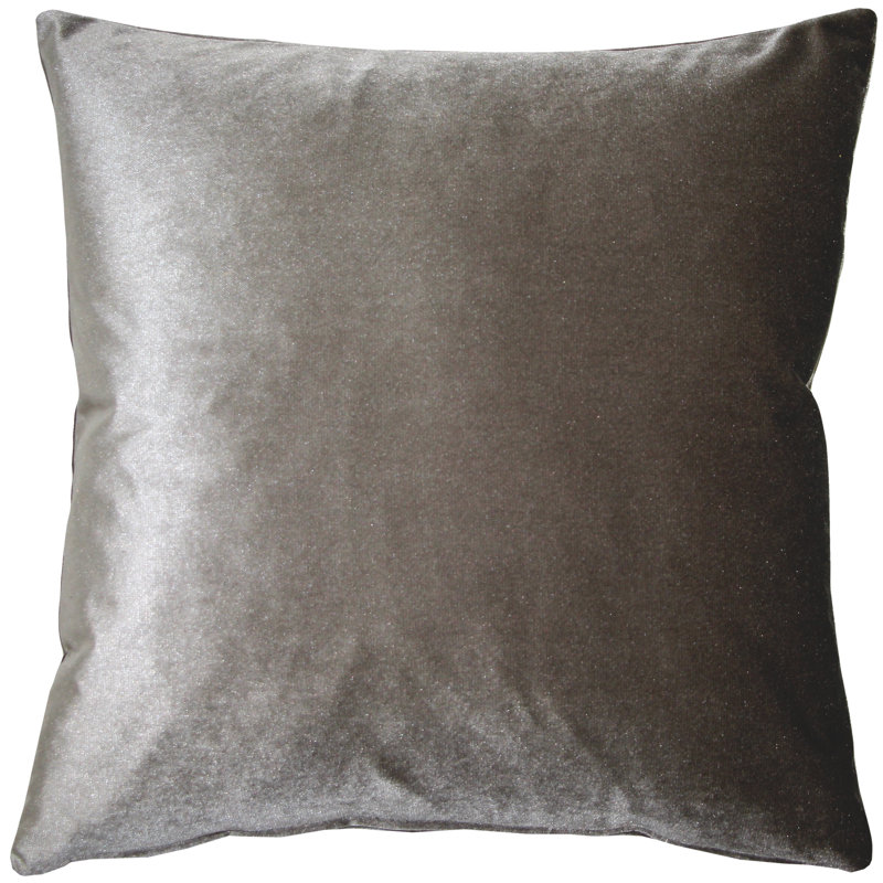 Velvet Throw Pillow, 19" x 19", Silver