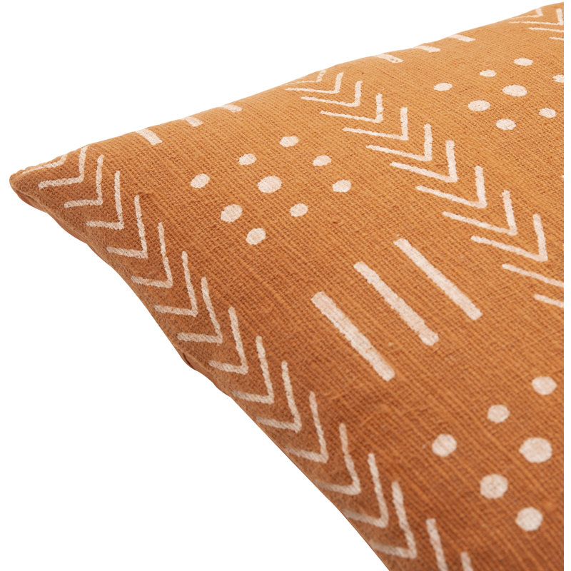 Brick Red and Dusty Pink Cotton Bohemian Throw Pillow