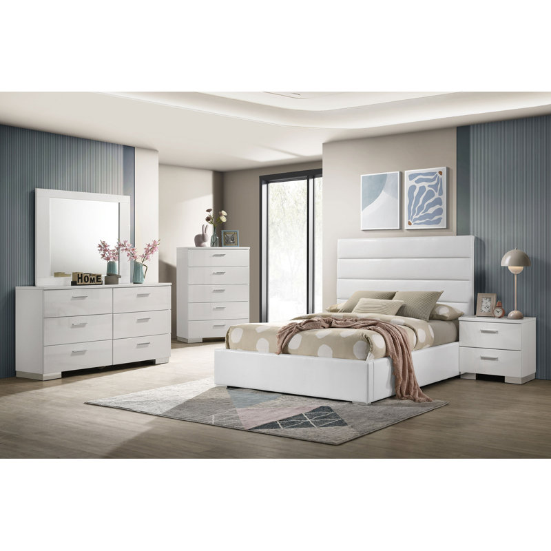 Ensemble de chambre à coucher double 5 pièces Colberta, Double