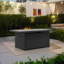 Tira Outdoor Fire Pit Table, Adjustable Flame, 58 Inch Black Wicker