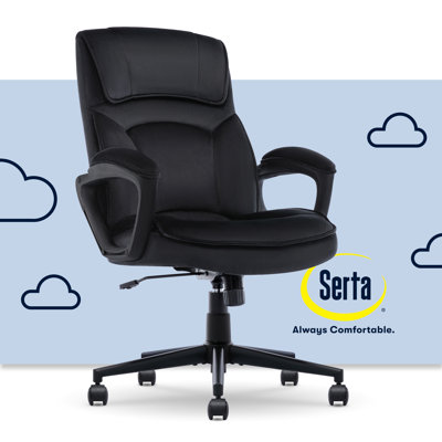 Serta Comfort Classic Office Chair, Ergonomic Lumbar Support, Semi-Plush Cushion and Body Pillows