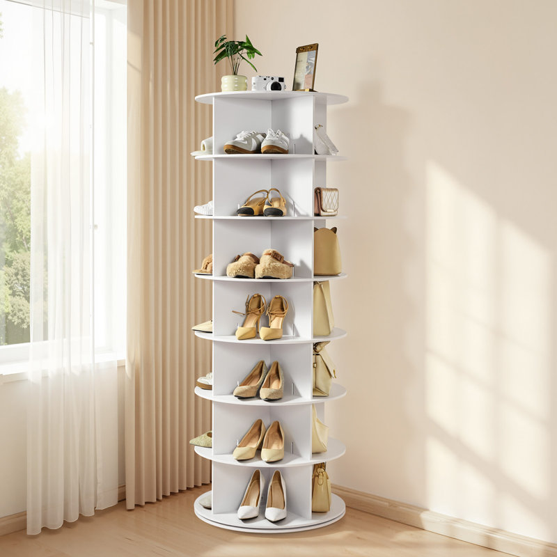 Shoe Rack, 162 cm H x 59.8 cm W x 59.8 cm D, White
