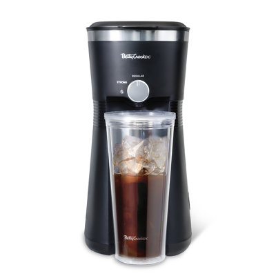 Betty Crocker Coffee Maker for Iced & Hot Brew, Brews in 4 Minutes,Black