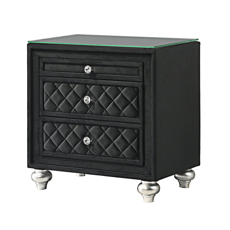 Upholstered Nightstand Bedside Table With Drawer