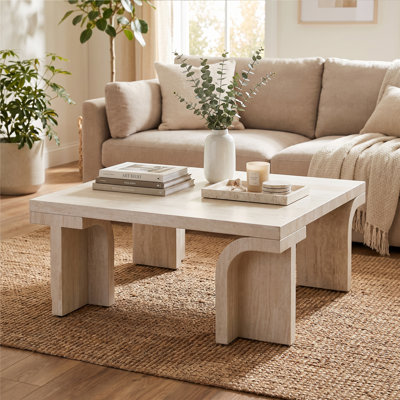 Table basse Arvyn Travertine Finish