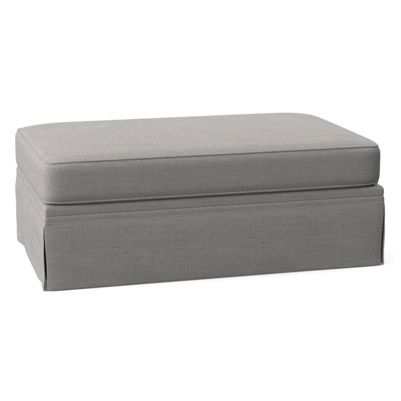Shelby Upholstered Storage Ottoman, Cast Silver Sunbrella®
