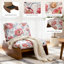 Chaise berçante en bois massif avec assise et dossier rembourrés Chenille-345269531